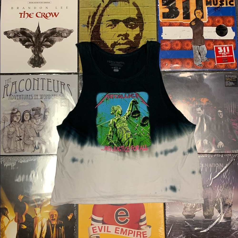 Metallica “and justice for all” tye dye tank top